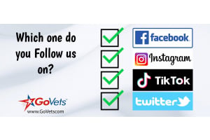 Follow GoVets on Facebook, Instagram, Twitter, TikTok, LinkedIn and YouTube!  Which do you follow us on?  