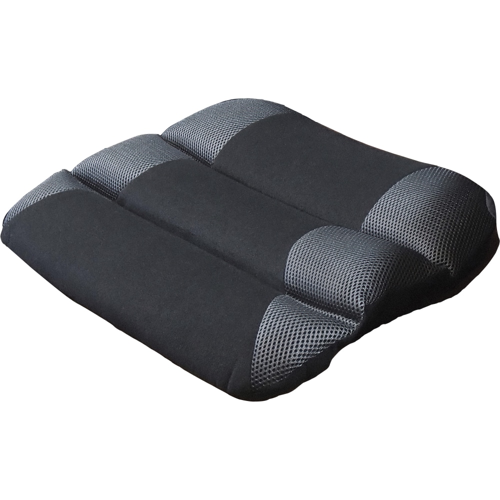 Kantek Memory Foam Seat Cushion - Memory Foam, Fabric, Rubber - Ergonomic Design, Comfortable, Washable, Easy to Clean - Black, Gray - 1Each MPN:LS365