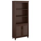 kathy ireland Home by Bush Furniture Volcano Dusk Bookcase with Doors, Coastal Cherry, Standard Delivery