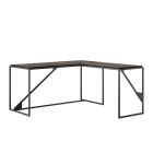 Bush Furniture Refinery 62inW L-Shaped Industrial Desk, Dark Gray Hickory, Standard Delivery
