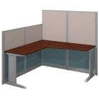 Bush Business Furniture Office In An Hour L Workstation, Hansen Cherry Finish, Premium Delivery