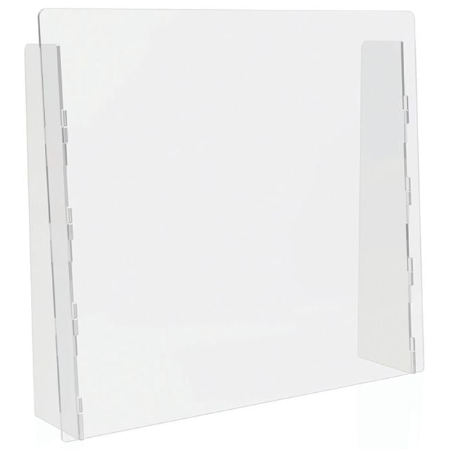 Deflect-O Acrylic Countertop Barriers, 24inH x 27inW x 3/16inD, Clear, Set Of 2 Barriers