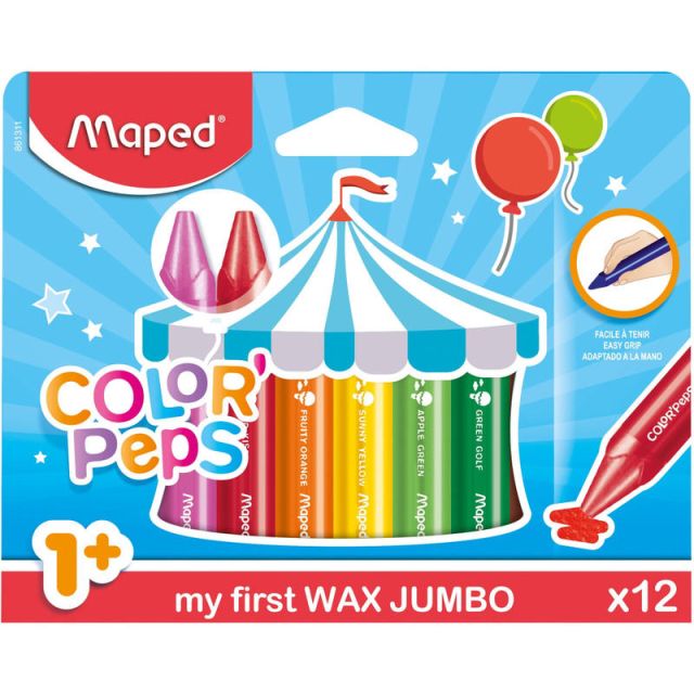 Helix Color Peps My First Wax Jumbo Crayons - Assorted - 12 / Pack (Min Order Qty 8)