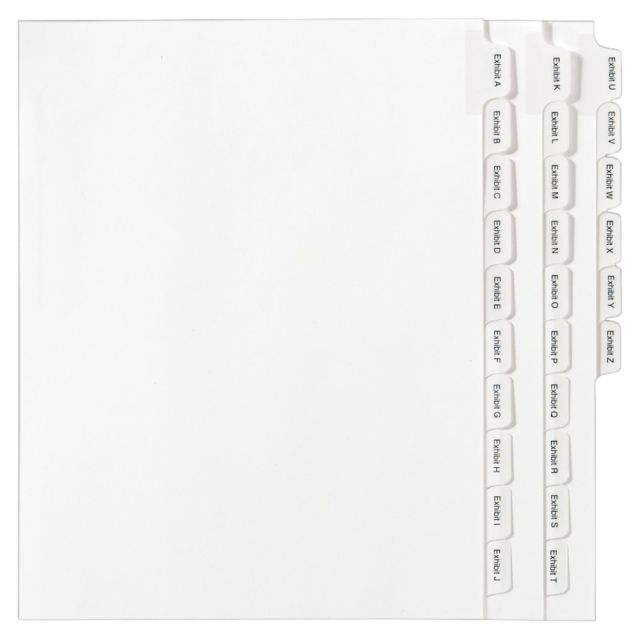 Avery 30% Recycled Preprinted Laminated Gold-Reinforced Tab Dividers, 8 1/2in x 11in, White Dividers/White Tabs, A-Z, Pack Of 26 Tabs (Min Order Qty 4) 82105