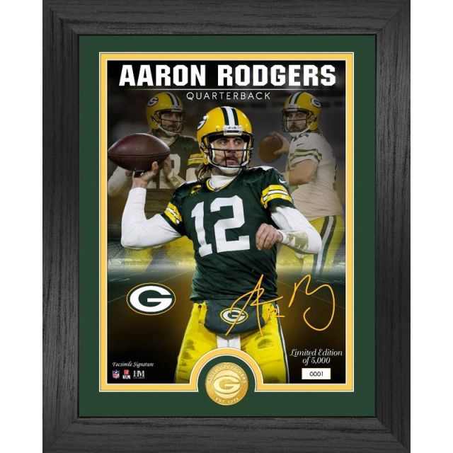 Aaron Rodgers Green Bay Packers Signature Bronze Coin Photo Mint