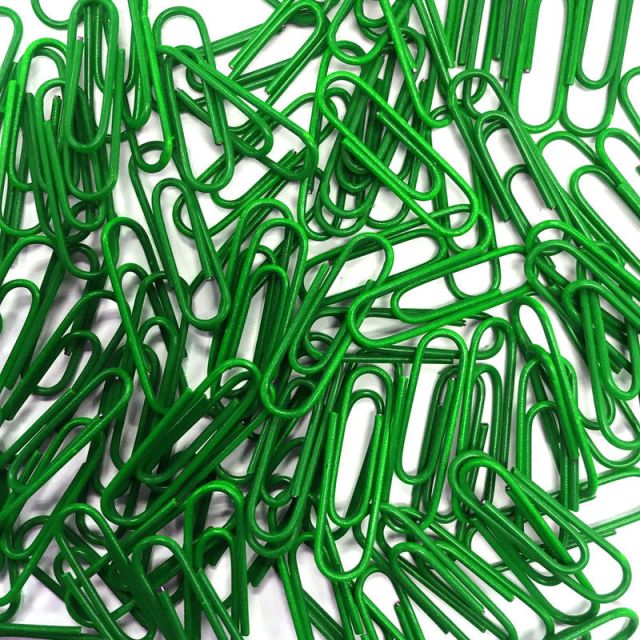 JAM Paper Paper Clips, 1-1/8in, Green, Carton Of 50,000 Clips 371332133
