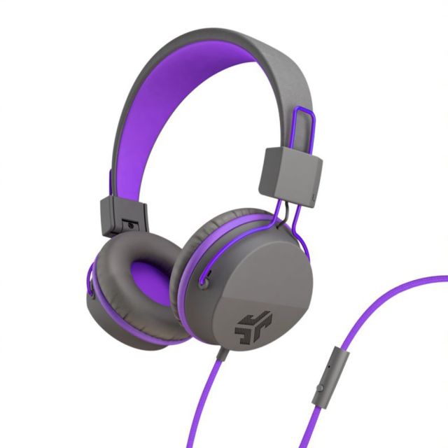 JLab Audio Kids JBuddies Studio Over-The-Ear Headphones, Gray/Purple, JKSTUDIO GRYPRL BX (Min Order Qty 2) JKSTUDIO-GRYPRPL-BOX