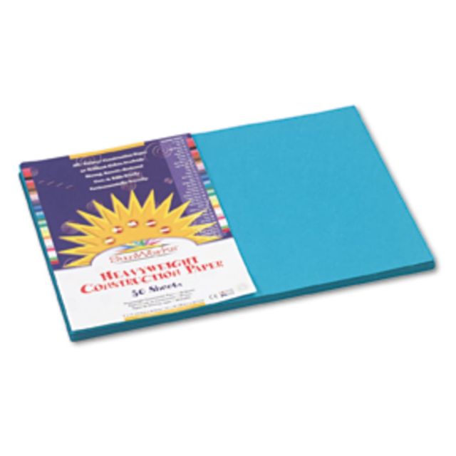 SunWorks Construction Paper - 18in x 12in - 50 / Pack - Turquoise (Min Order Qty 3) 7707