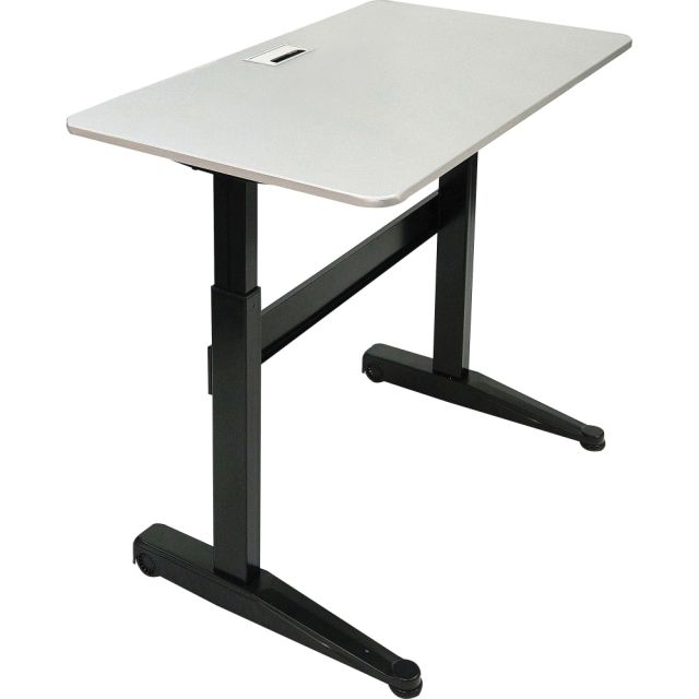 Iceberg Mobile Sit-Stand Desk, 47in x 27in, Silver ICE69117
