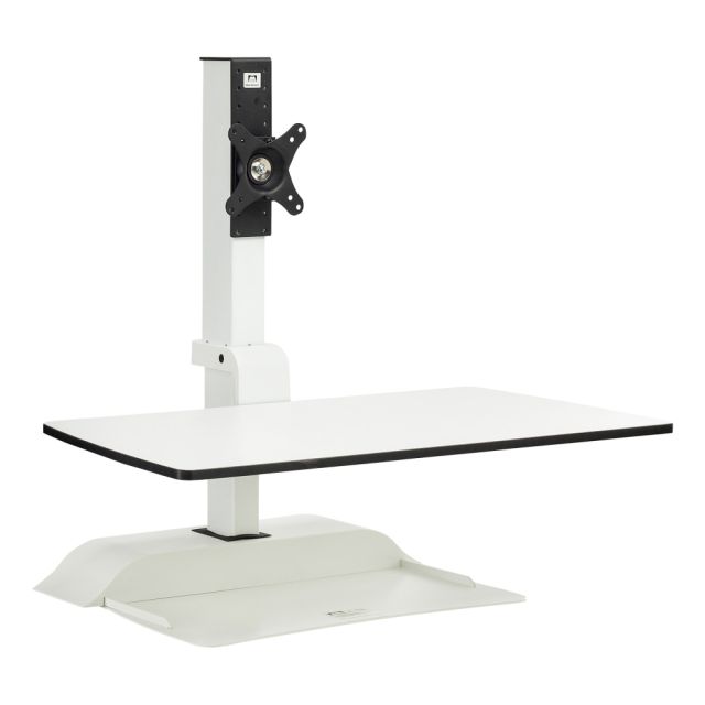 Safco Electric Desktop Sit-Stand 1-Arm Desk Riser, White