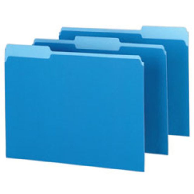 Pendaflex Color Interior File Folders, 1/3 Cut, Letter Size, Blue, Pack Of 100 421013BLU