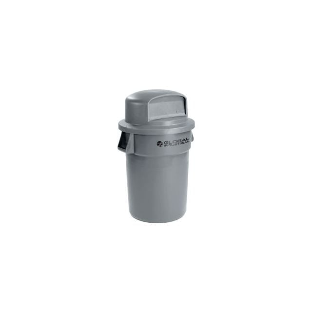 GoVets  Plastic Trash Can with Dome Lid - 44 Gallon Gray