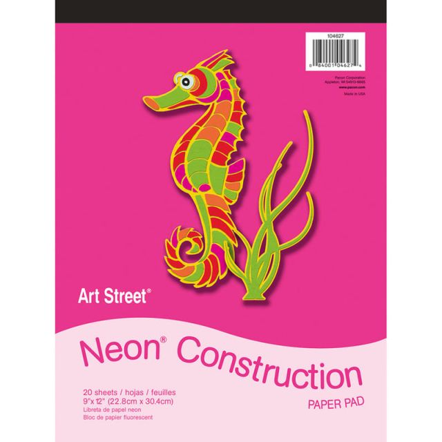 Art Street Construction Paper, 9in x 12in, Assorted, Pad Of 20 Sheets (Min Order Qty 6)