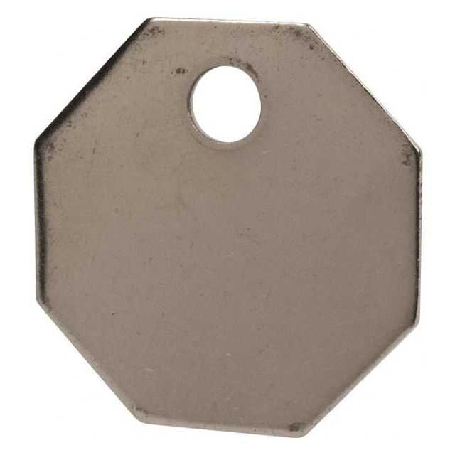 1-1/16 Inch Diameter, Octagonal, Stainless Steel Blank Metal Tag