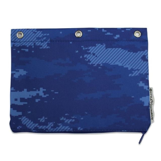 U Style 3-Ring Pencil Pouch With Microban Antimicrobial Protection, 7 1/2in x 9 3/4in, Blue Camo (Min Order Qty 4)