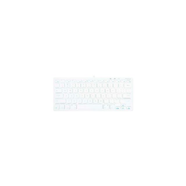 Macally 78-Key Compact USB Wired Keyboard for Mac & PC, White SLIMKEYC