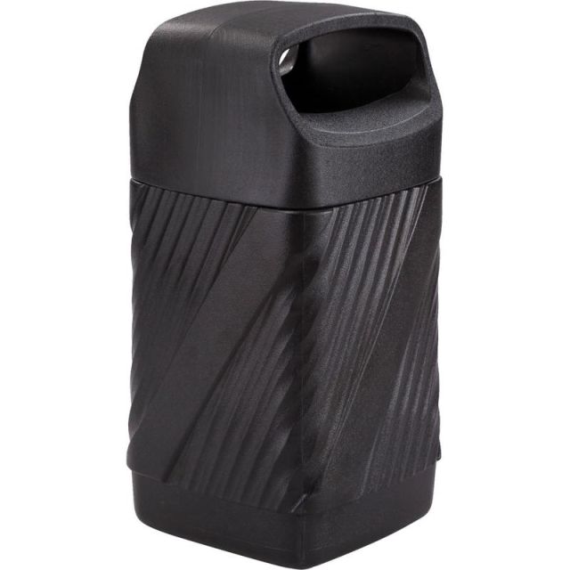 Safco Twist Waste Receptacle - 32 gal Capacity - Removable Lid, Durable, UV Resistant, Fade Resistant - 38in Height x 18.3in Width x 19.4in Depth - High-density Polyethylene (HDPE) - Black - 1 Each 9371BL