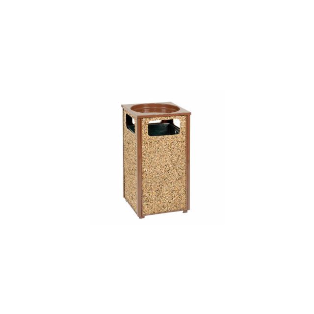 GoVets™ Stone Panel Trash Sand Urn, Brown, 24 Gallon, 17-1/2