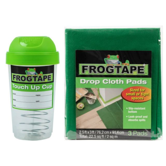 Duck Brand FrogTape Paint Storage/Touch Up Cup And Drop Cloths, Green (Min Order Qty 2)
