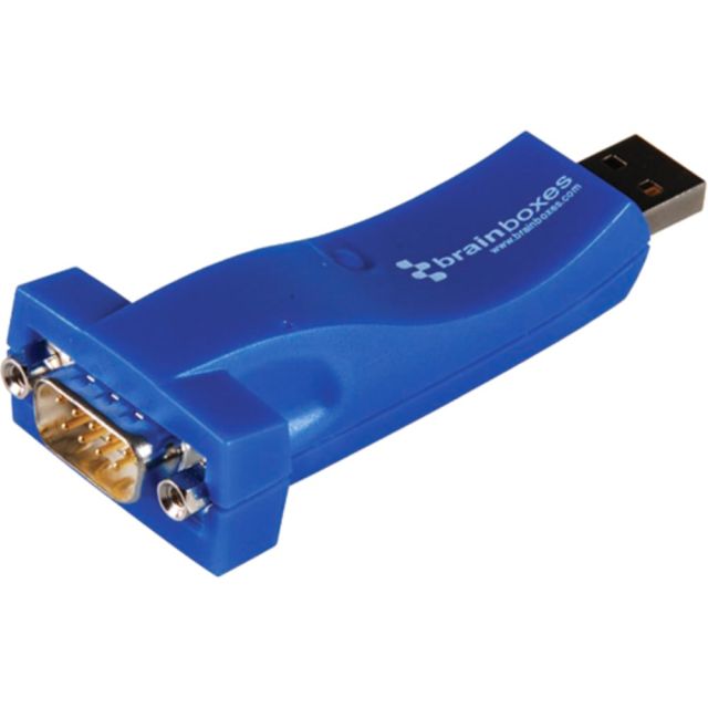 Brainboxes USB to Serial Adapter - 1 x Type A USB Male - 1 x 9-pin DB-9 RS-232 Serial Male US-101-001