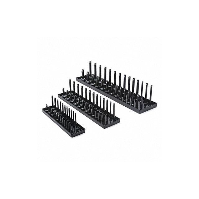 Black SAE Socket Storage Tray Set 3 pcs 83118