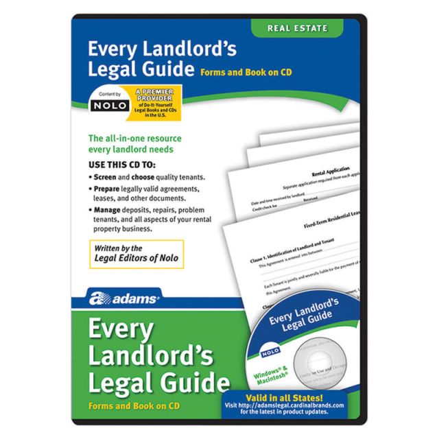 Adams Every Landlords Legal Guide, For PC/Mac, Disc ALC628