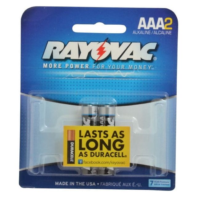 2 Qty 1 Pack Size AAA, Alkaline, 2 Pack, Standard Battery