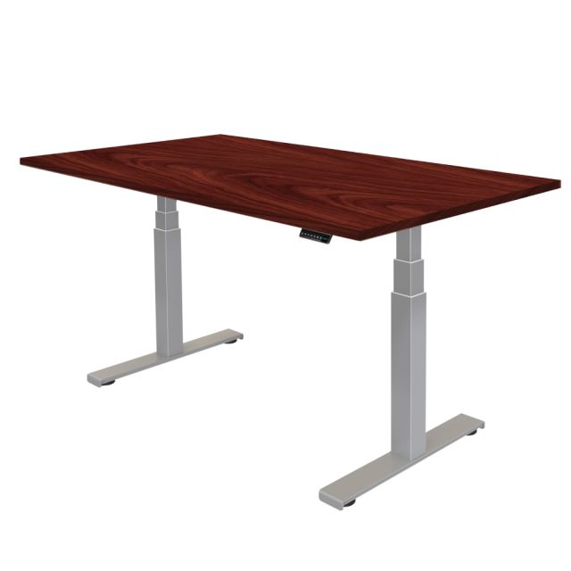 Fellowes Cambio Height-Adjustable Desk, 72inW, Mahogany