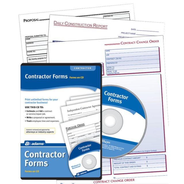 Adams Contractor Forms, Disc SS4301