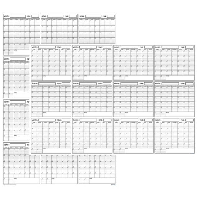 SwiftGlimpse Reversible Yearly Wall Planner, 32? x 48?, Black/White, Undated