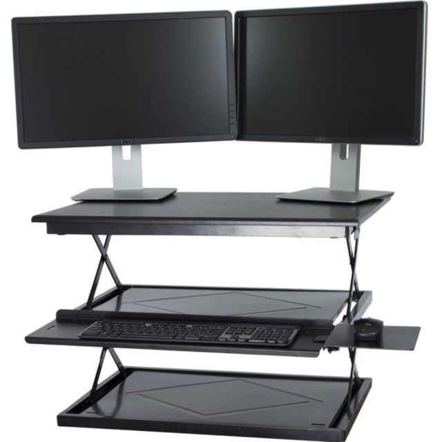 Uncaged Ergonomics CHANGEdesk - Adjustable Height Standing Desk Conversion - Up to 21in Screen Support - 30 lb Load Capacity - 5in Height x 21in Width - Desktop - Laminate, Steel - Black