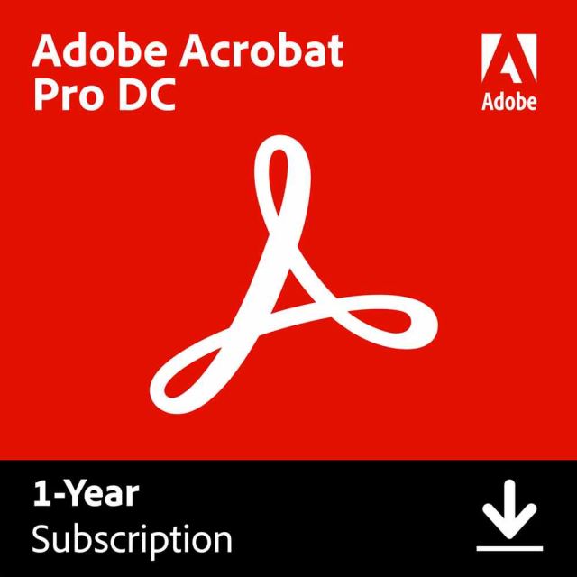 Adobe Acrobat Professional DC, 1-Year Subscription, Download