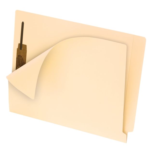 Pendaflex Smart Shield End Tab Fastener Folders, Letter Size, Manila, 1 Embedded Fastener, Pack Of 50 Folders 62711