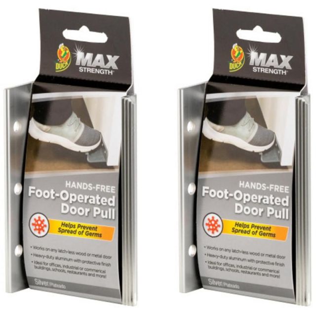 Duck Brand Max Strength Hands-Free Foot-Operated Door Pulls, Pack Of 2 Door Pulls 287363PK2-OD