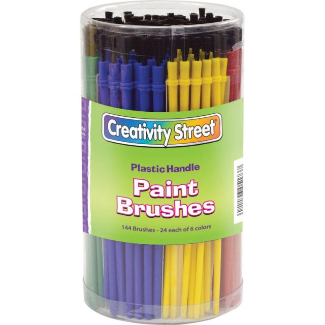 ChenilleKraft Classroom Brush Canister, Nylon, Multicolor, 144 Brushes (Min Order Qty 2) 5173