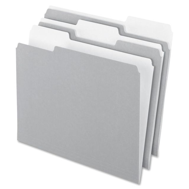 Pendaflex 2-Tone Color Folders, 1/3 Cut, Letter Size, Gray, Pack Of 100 15213GRA