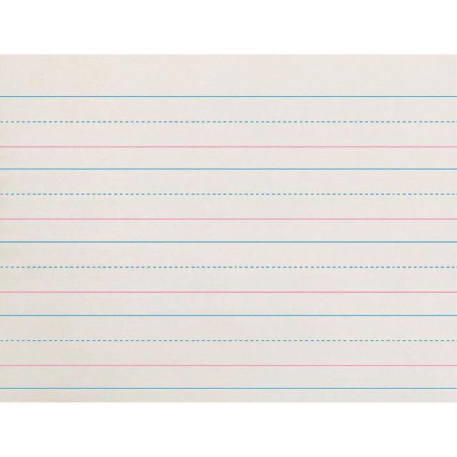Zaner-Bloser Broken Midline Ruled Paper - Printed - 1.13in Ruled - 30 lb Basis Weight - 8in x 10 1/2in - White Paper - 500 / Ream (Min Order Qty 3) ZP2610