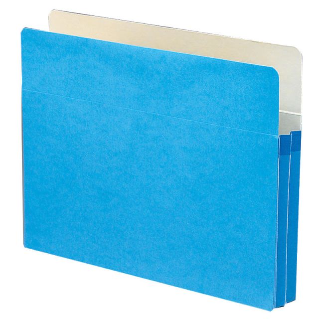 Smead Color File Pockets, Letter Size, 1 3/4in Expansion, 9 1/2in x 11 3/4in, Blue (Min Order Qty 5)