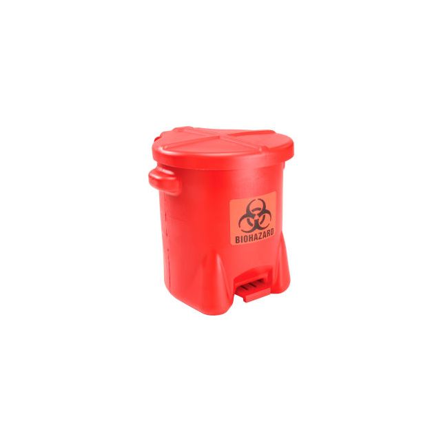 Eagle 14 Gallon Safety Poly Biohazardous Waste Can, Red - 947BIO 947BIO