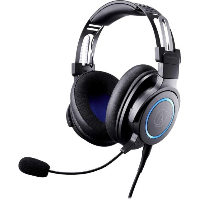 Audio-Technica ATH-G1 Premium Gaming Headset - Stereo - Mini-phone (3.5mm) - Wired - 45 Ohm - 5 Hz - 40 kHz - Over-the-head - Binaural - Circumaural - 6.56 ft Cable - Condenser Microphone - Black ATH-G1