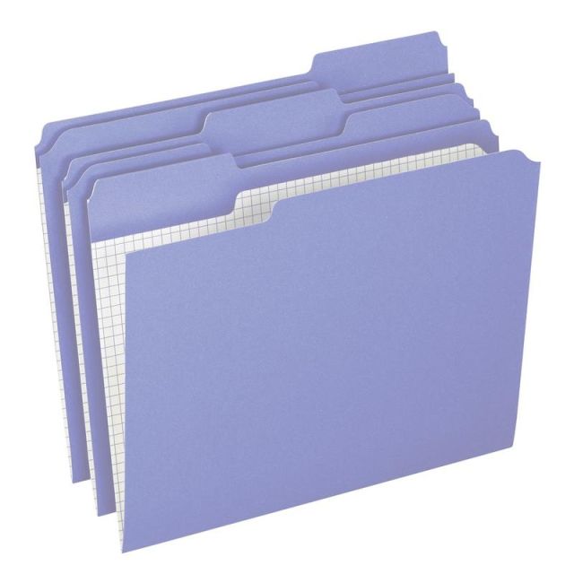 Double-Ply Reinforced Top Tab Colored File Folders, 1/3-Cut Tabs, Letter Size, Lavender, 100/Box R15213LAV