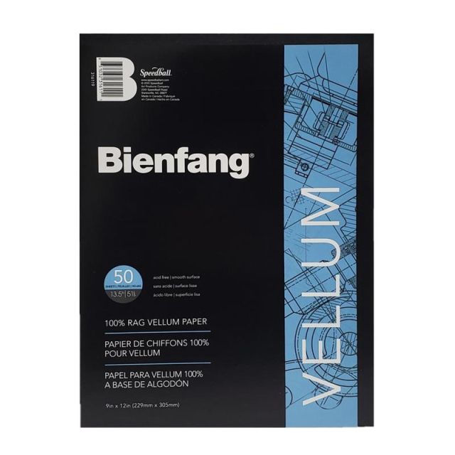 Bienfang Vellum Drafting Pad, 9in x 11 3/4in, 50 Pages, White (Min Order Qty 3)