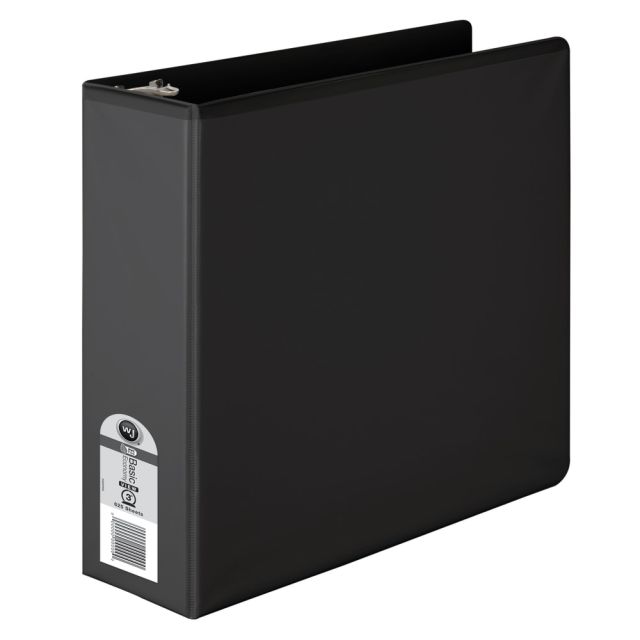 Wilson Jones Basic View 3-Ring Binder, 3in Round Rings, 39% Recycled, Black (Min Order Qty 3)