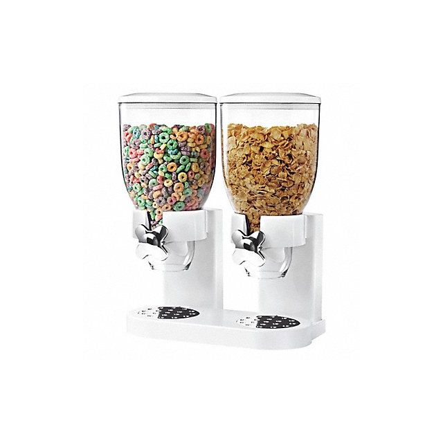 Double Cereal/Snack Dispenser White/Chr KCH-06123