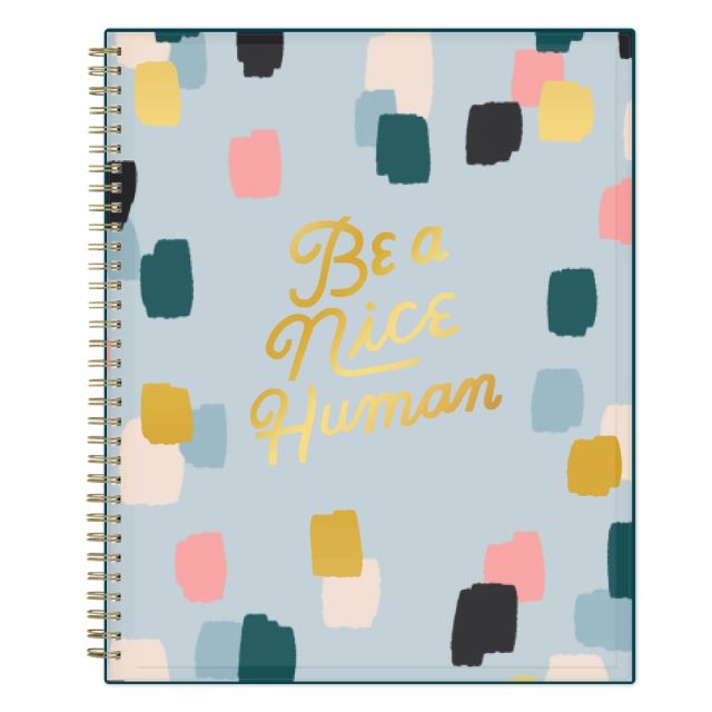 Blue Sky Brit + Co CYO Weekly/Monthly Planner, 8-1/2in x 11in, Brushed Dots Blue, January To December 2022, 136009