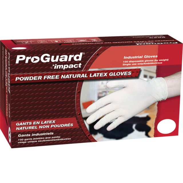 ProGuard Disposable Latex Powder-Free General Purpose Gloves, Small, White, 100 Per Box, Case Of 10 Boxes 8625SCT