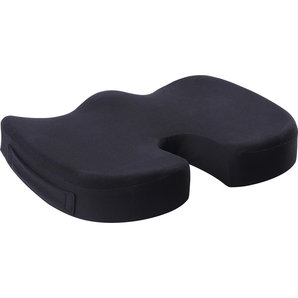 Lorell Butterfly-Shaped Seat Cushion - 17.50in x 15.50in - Fabric, Memory Foam, Silicone - Butterfly - Comfortable, Ergonomic Design, Durable, Machine Washable, Zippered, Anti-slip - Black - 1Each MPN:18307