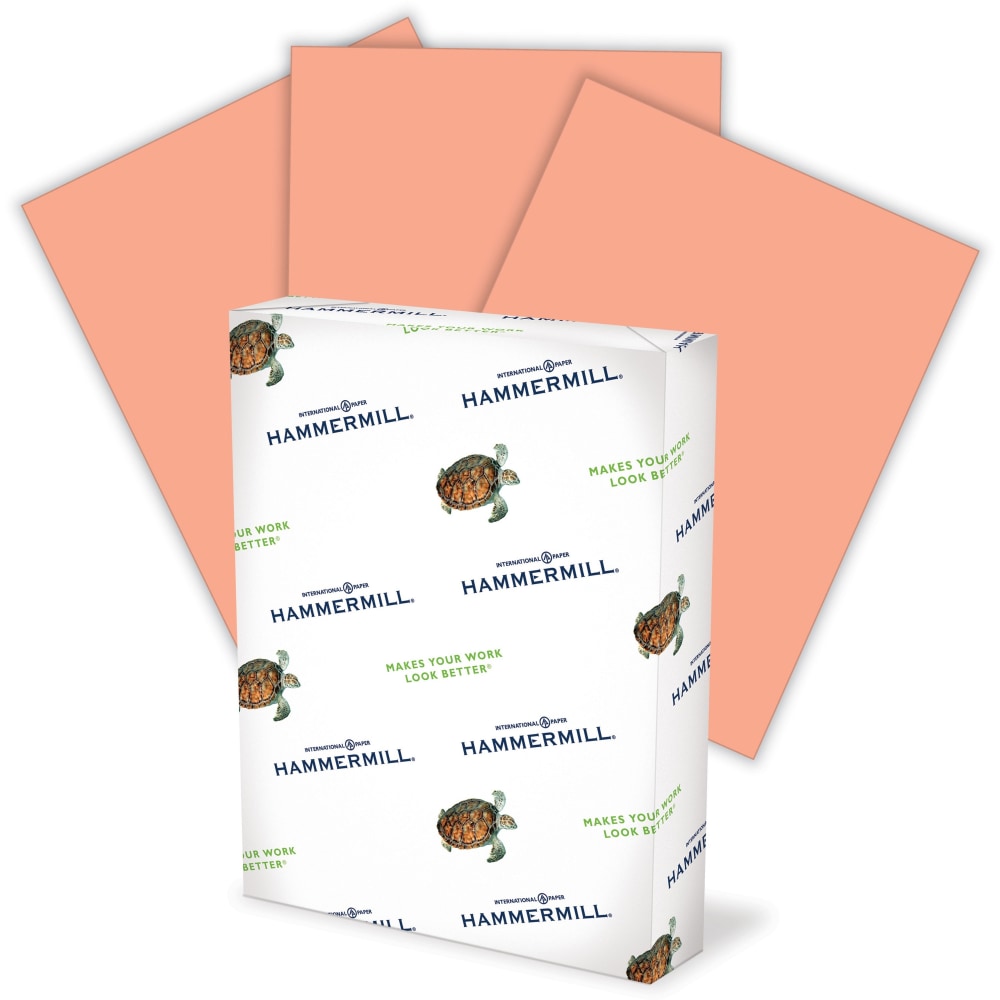 Hammermill Super-Premium Color Copier Paper, Letter Size (8 1/2in x 11in), Ream Of 500 Sheets, 20 Lb, 30% Recycled, Salmon (Min Order Qty 3) MPN:103119