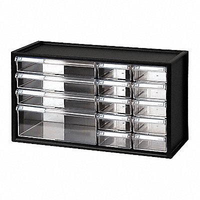 Bin Cab 14ClrDrwr Blk 9 3/4 H ClearDrwr MPN:31TT95